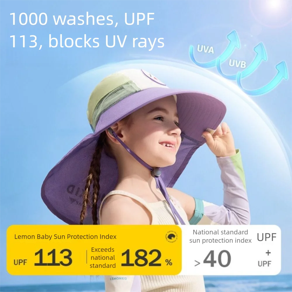 

Polyester Sun Hat UV Protection Breathable Fabric Wide Brim Hat Adjustable Strap Neck Flap Sun Protection Hat Beach Wear