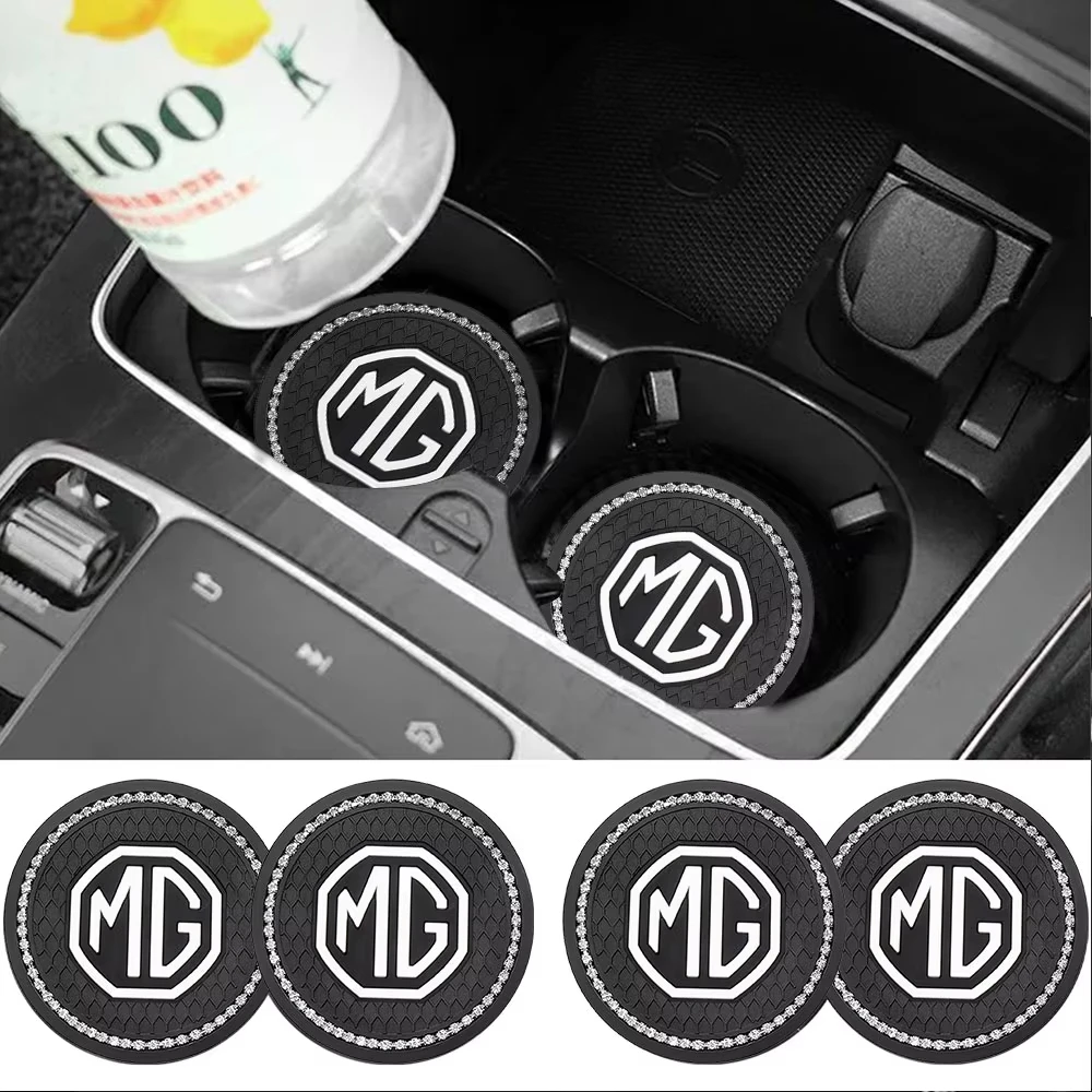 Silicone Car Badge Cup Holder Mat Anti-Slip Coaster Bottle Slot Pads For MG ZS MG5 MG3 ONE Auto Accessories