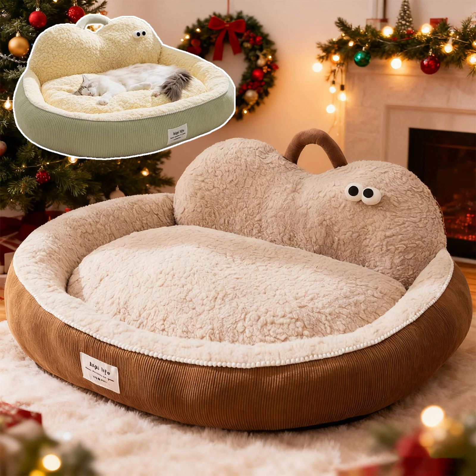 

Winter Warm Kennel Cat Bed Pet Beds with Thickened PP Cotton Dog Cave Bed and Sofa Suitable for Large Medium Small Dog Cat Bed
