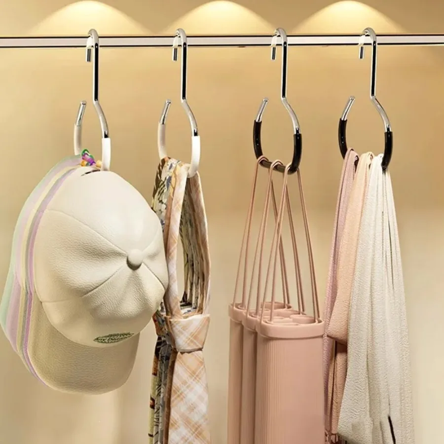 1//2/3/5pcs Circle Ring Hat Hanger Versatile Anti-slip Metal Storage Artifact Round Hook Hats Display Rack for Hats Ties Scarves