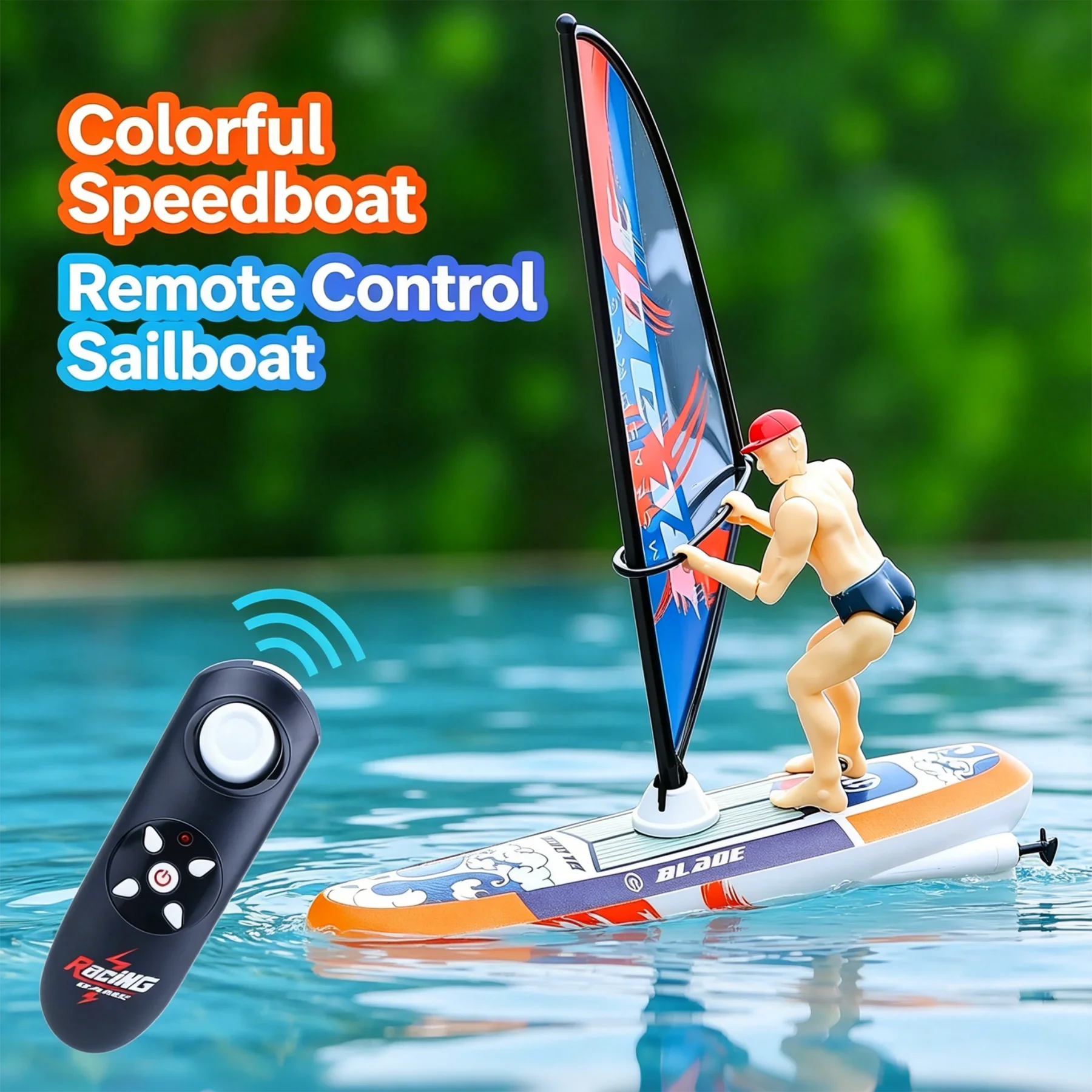 

Скоростной катер с дистанционным управлением 2,4G RC Парусная лодка Ослепительные качели Каяк Весло Гоночная лодка Соревновательная модель рулевого управления Подарок на день рождения