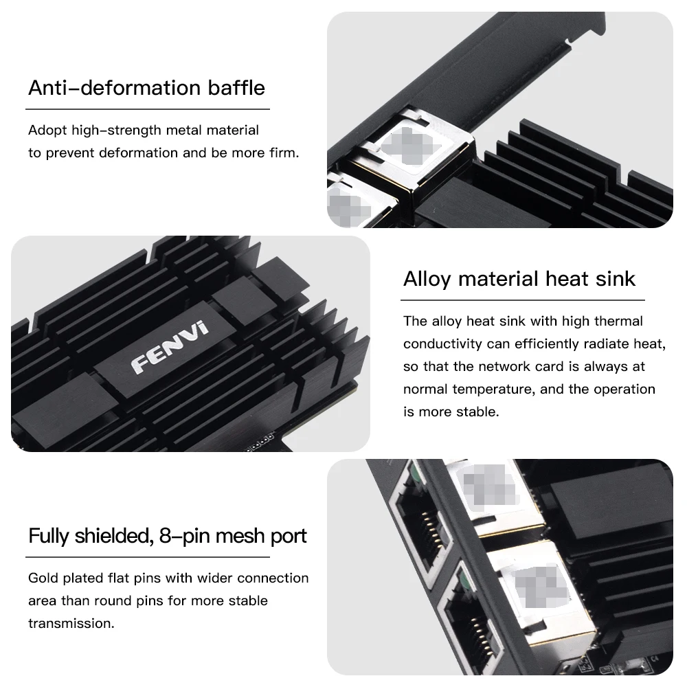 Fenvi I226 2.5Gbps RTL8126 Dual Port PCIe Network Card 2*RJ45 Ethernet Adapter Multi-Speed 2500M for Win 10/11 Linux ESXI ROS