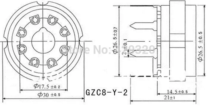 Ceramic Tube Socket 8 Pin Electrical Sockets Connectors GZC8-Y-2 Seat Tube Holder For KT66 KT88 EL34 6SN7 6L6 6V6 HIFI Amplifier