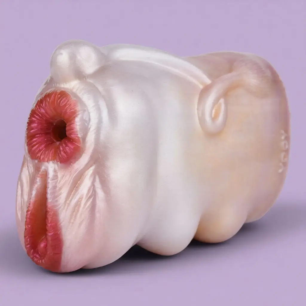 LUUK 670g Petal Fairy Dual Channel Handheld Intimate Cup Soft Silicone Male Mastuebator Pocket Pussy Onahole For Men Private Use