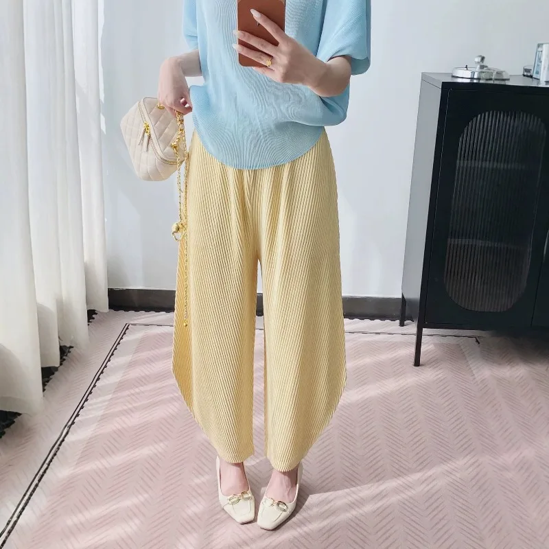 Women's 2026 Autumn Pleated Original Casual Pants High Waist Harem Pants Draped Pear Shape Hip Covering Thick Pants for Women