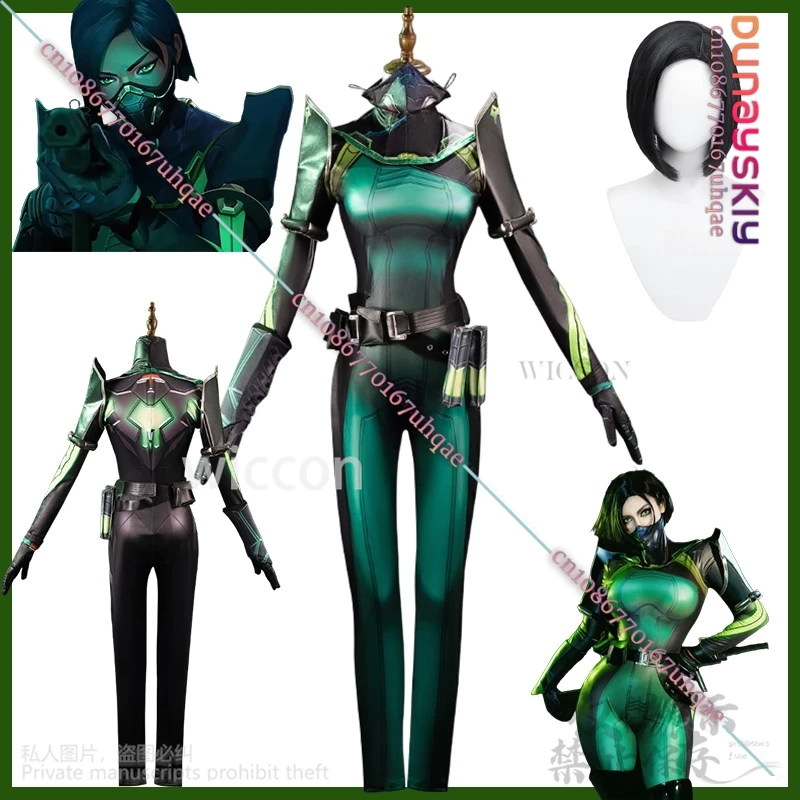 

Viper Cosplay Anime Game VALORANT Snake Jumpsuit Sexy Uniform Wigs For Halloween Christmas Party Girls Woman Roleplay Customized