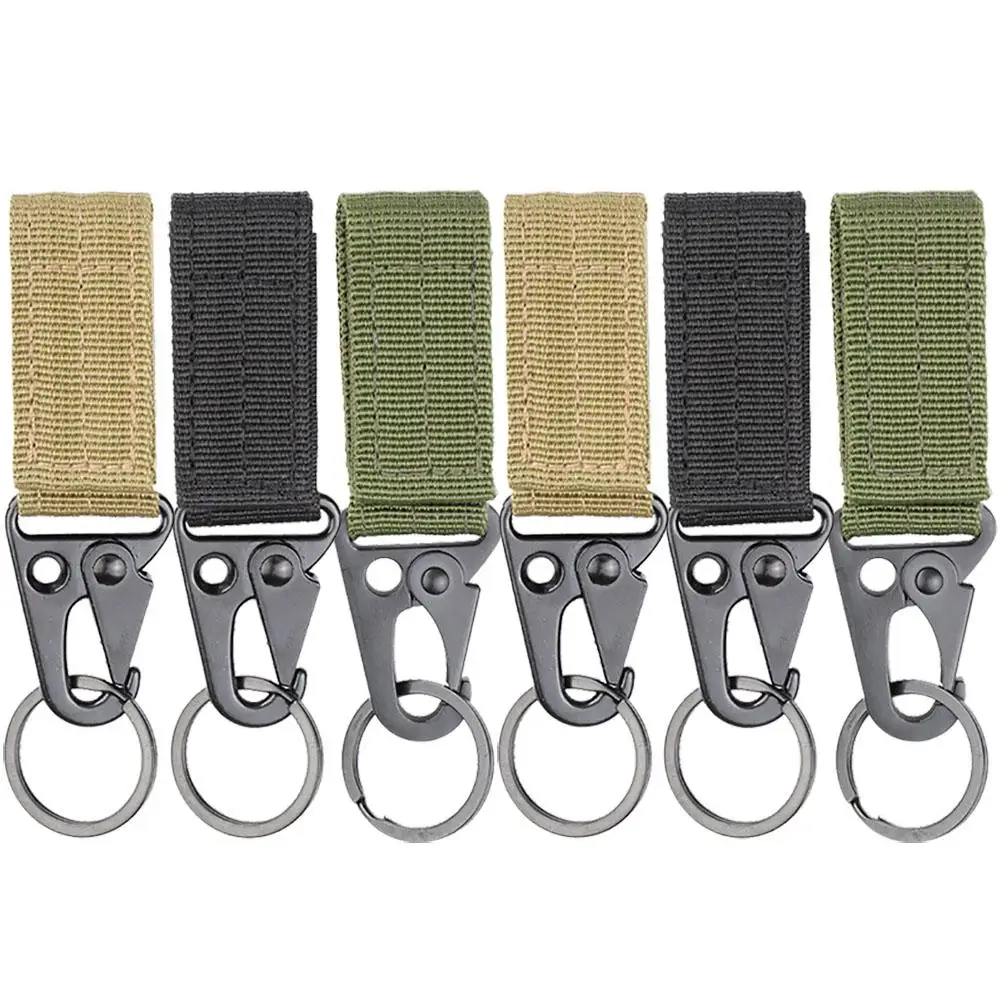 

6Pcs Tactical Clip Buckle Multifunctional Carabiner Lock Keychain Holder Hanger For Outdoor Sport Hiking Climbing Camping