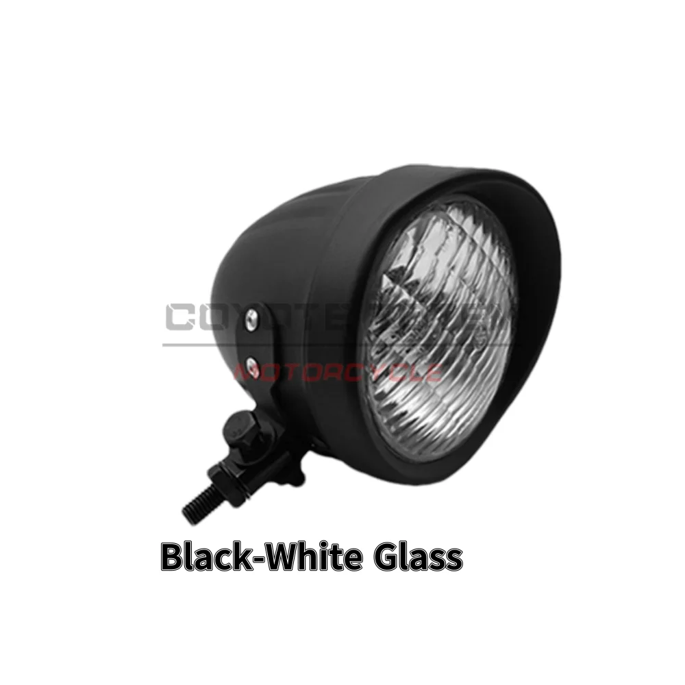 Classic Vintage Bike Headlight New Vintage Harley Motorcycle Headlight 12cm Diameter 4.5 Inch Iron Shell Yellow Glass Headlight
