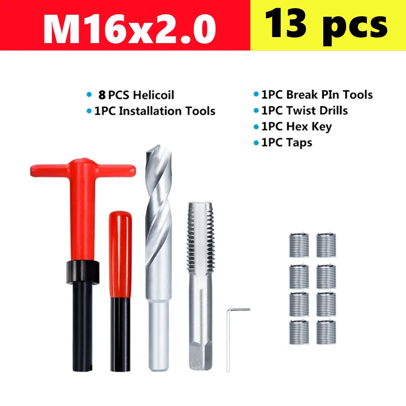 25/75/131pcs draadreparatieset M2-M24, gebruikt om beschadigde draad te repareren, aapmoersleutel, Fried Dough Twists bit handgereedschap