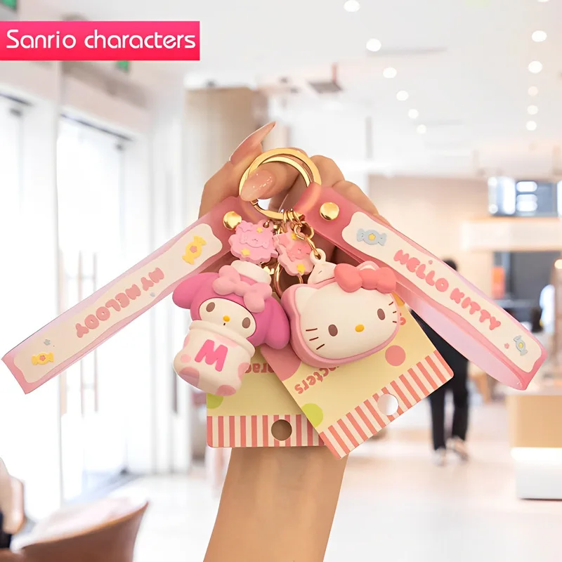 

Sanrio Snack Series Keychain Cute Pochacco Mymelody Hello Kitty Y2K Cartoon Anime Backpack Pendant Children's Toy Girls Gift