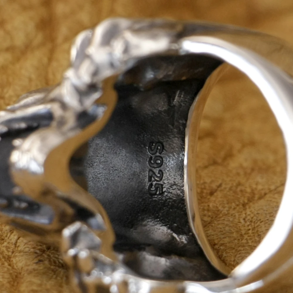 925 Sterling Silver Hunting Leopards Punk Ring TK348 Open US Size 8~15 BZ