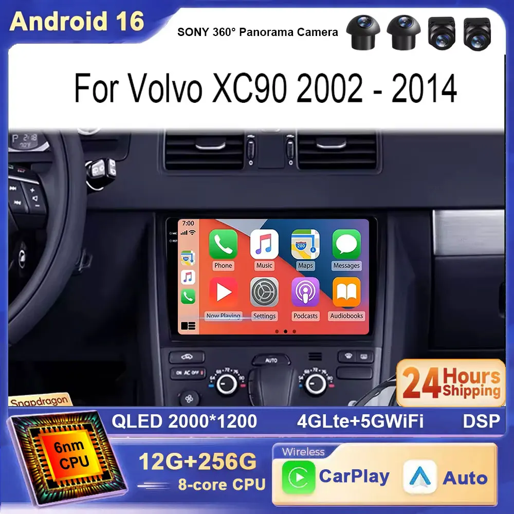 Car Radio For Volvo XC90 C 2002 - 2014 Multimedia Video Player Navigation Stereo GPS Android 16 Wireless Carplay WIFI 4G Auto