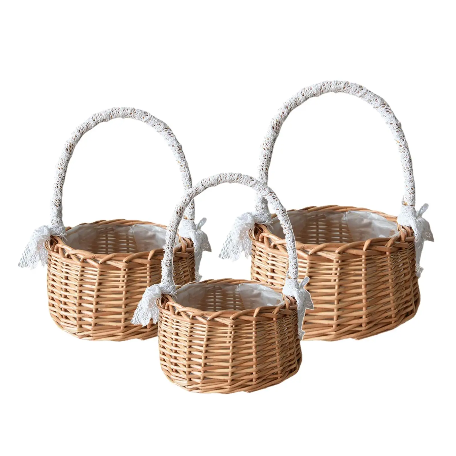 Fresh Rattan Storage Picnic Flower Arrangement Girl Gifts Flower Pot