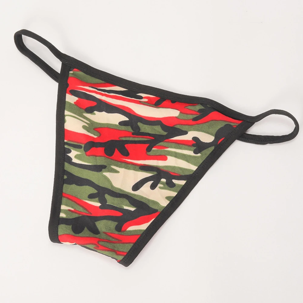 

Men Sexy Print Thong G-string Pouch Briefs Soft Low Waist Underwear Bikini T-Back Underpants Sensual Erotic Lingerie Knickers