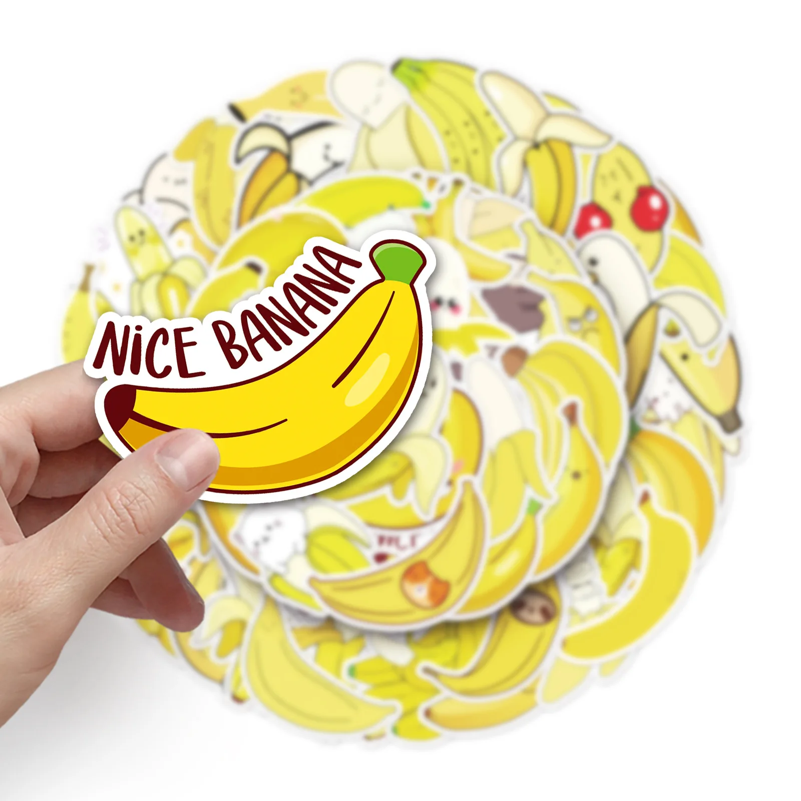 50Pcs Cartoon Banana Series Graffiti Stickers Suitable for Laptop Helmets Desktop Decoration DIY Stickers Toys Wholesale