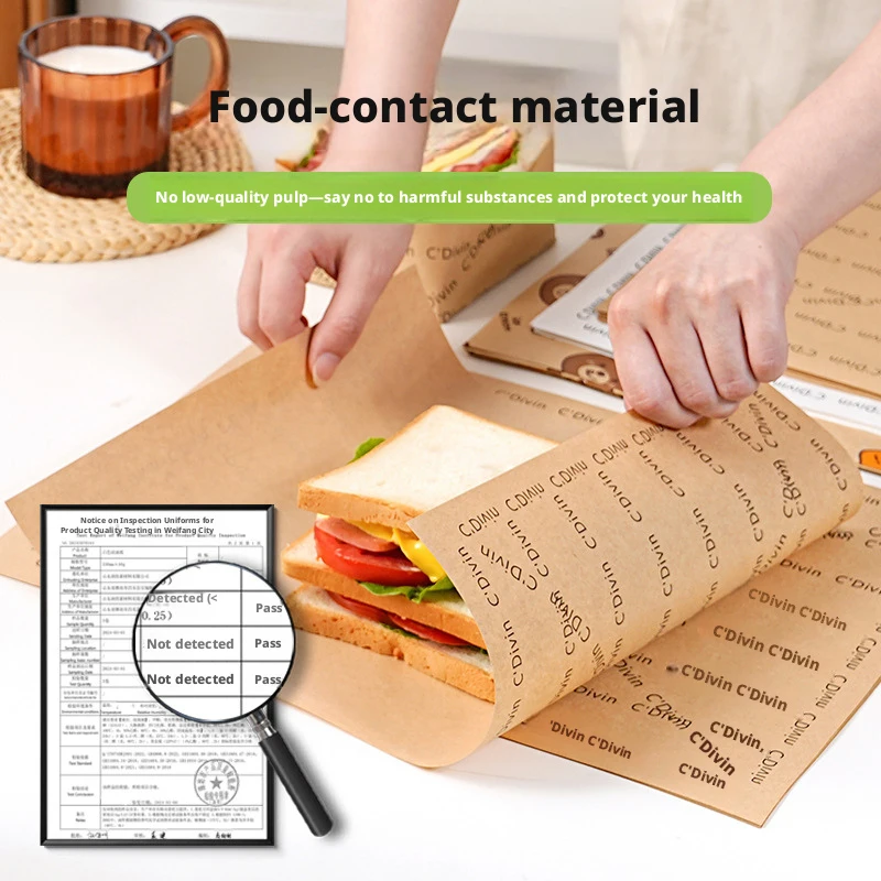 Food Grade Thick Sandwich Wrapping Paper Oil Proof Hamburger Paper for Hand Cakes Rice Balls Breakfast Takeout