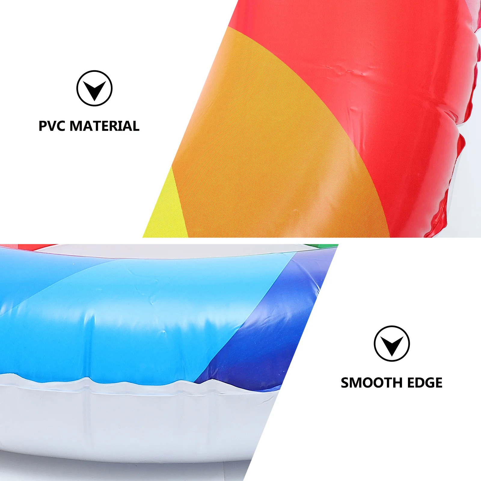 

Rainbow Design Swimming Ring Safe Inflatable Pool Float for Kids Adults Summer Water Activity Outdoor Floating Fun