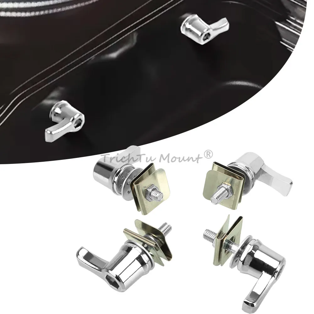 

Lever Bolts Nut Clips Lever Lock Mounting Kit For Harley 1993-Later Touring Road King Street Glide Electra Glide Aluminum Chrome