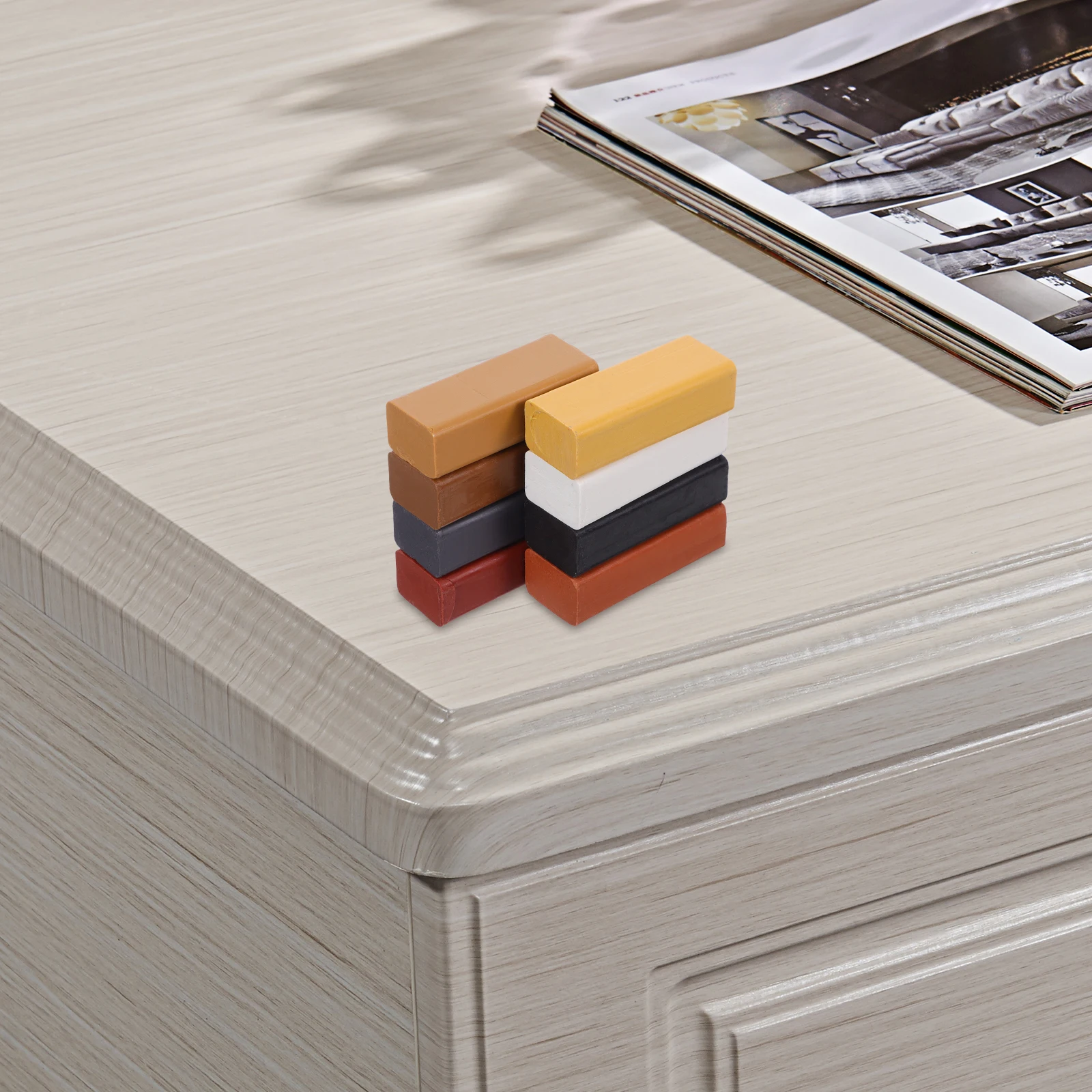 

8pcs Floor Repair Wax Furniture Scratch Crayons Sticks for Wood Floors Durable Resin Material Versatile Solution