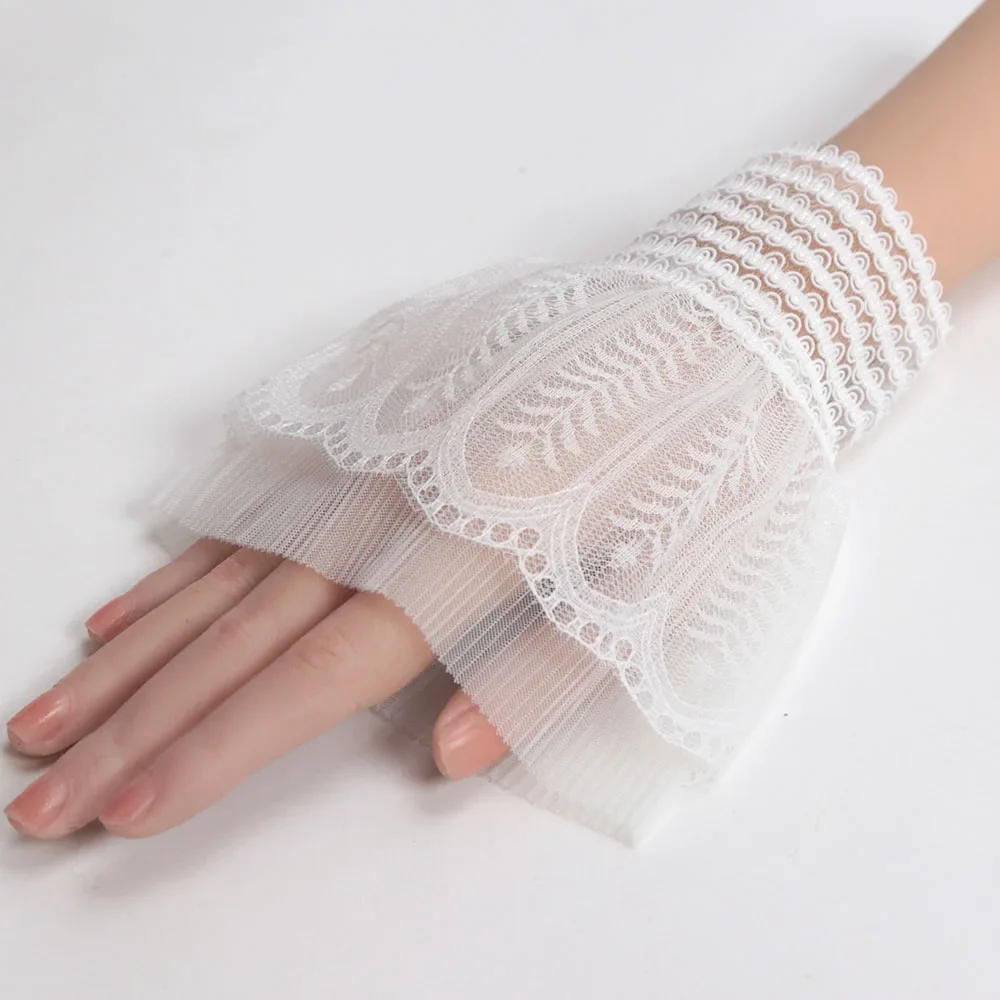 

1Pair Spring Sweater Dresses Decorative Cover Arm Cover Lace Cuffs Women Detachable Fake Sleeves Ruffles Blouse Wrist Warmers