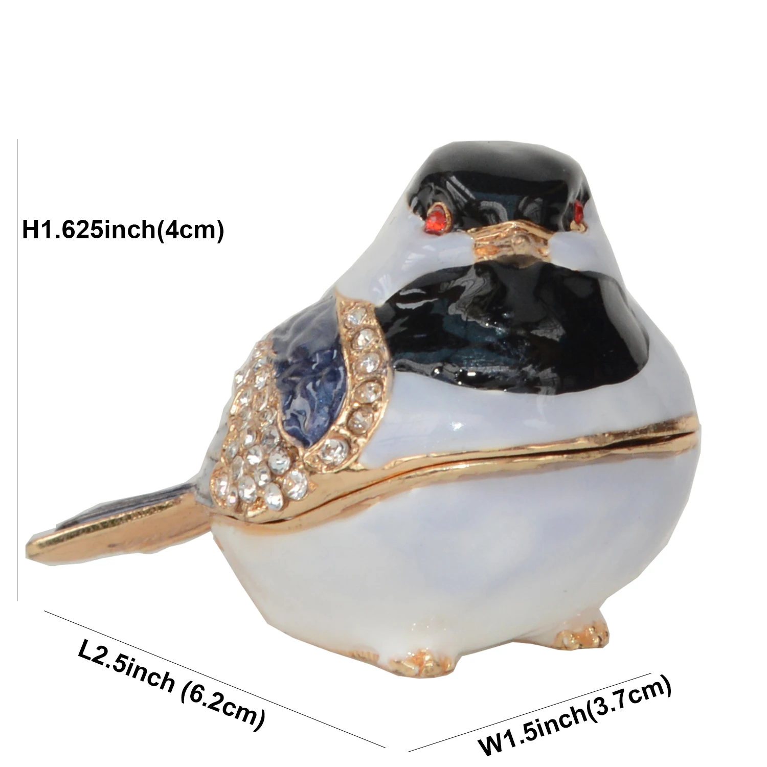 Chickadee Bird Jewelry Trinket Box, Metal Figurine, Home Decor, Ring Holder, Birthday Present