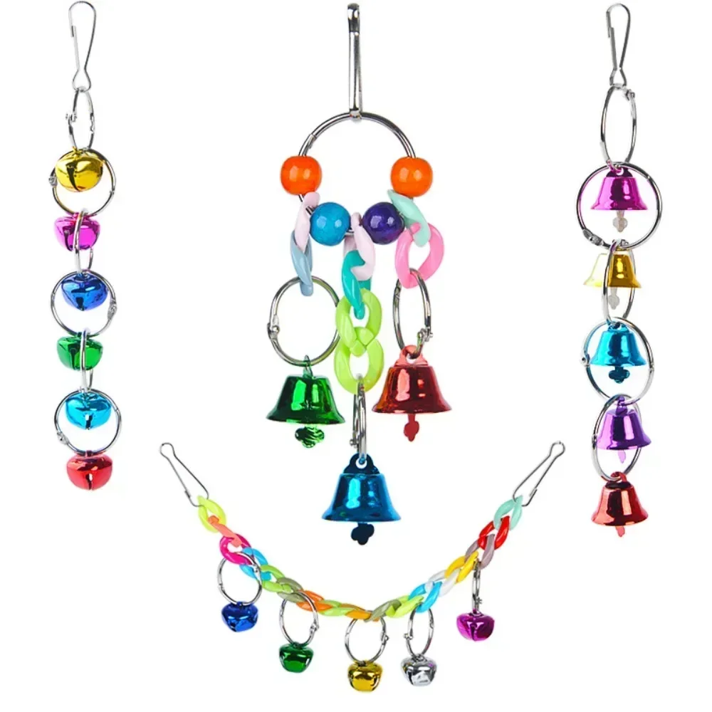 Artículos hechos a mano para mascotas, joyería colgante para mascotas, campana, cuerno, loro, pájaro, suministros de juguete, decoraciones de jaula de pájaros, wellensittiche käfig