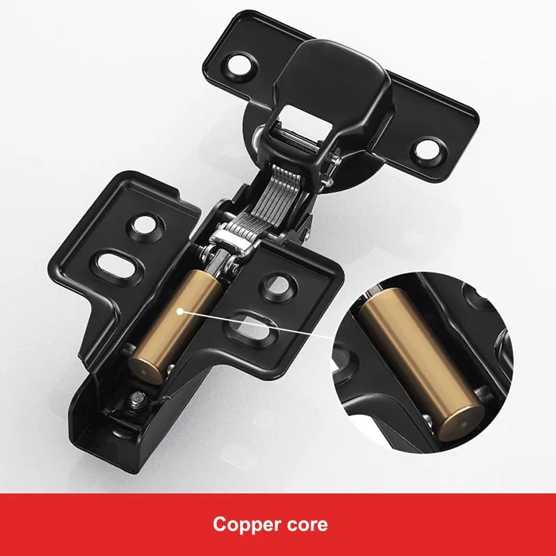 1pc Cabinet Hinge Cold Rail Steel Black Furniture Door Hydraulic Hinges Damper Buffer Soft Close For Kitchen Furniture Hardware