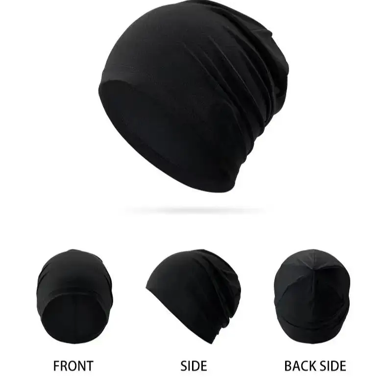 1 Stück Unisex Stretch-Schlafmütze, atmungsaktive Skull-Beanie für Radfahren, Laufen, Outdoor-Sport, Haarschutz, Kopfbedeckung für den täglichen Gebrauch – Detail 3