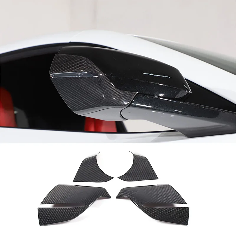 For Corvette C8 Stingray Z51 Z06 2020-2023 Real Carbon Fiber Car Exterior Rearview Side Mirror Bottom Lower Base Cover Shell Cap