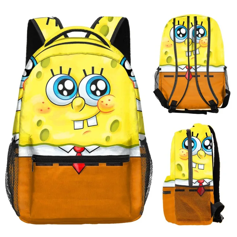 SpongeBob Kawaii plecaki dziewczęce chłopięce tornister o dużej pojemności dwustronny nadruk plecak szkolny Cartoon torby na laptopa Mochila