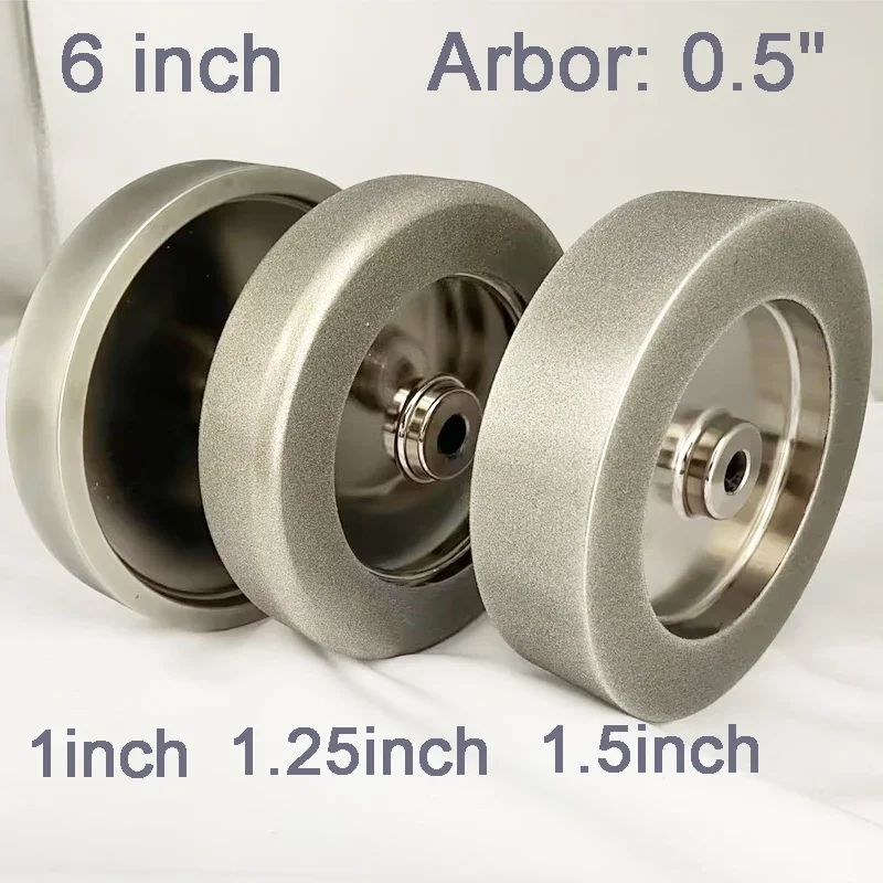 150mm CBN Grinding Wheels, 1/2\'\' Arbor, 1/1.25/1.5\'\' Width for Bench Grinders  Woodturning Tools Sharpening Wheel 6 Inch