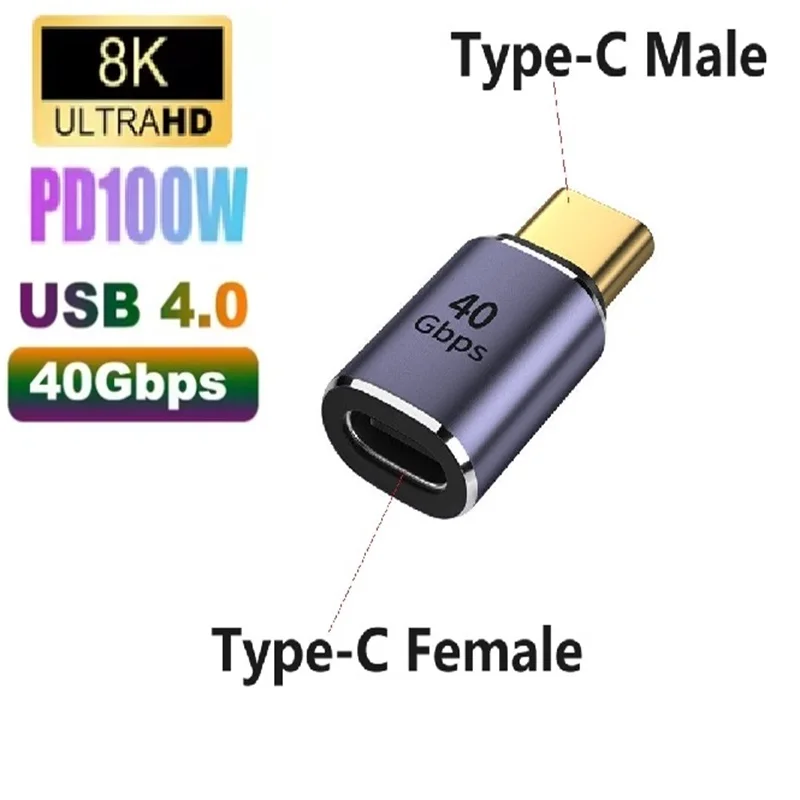 10 pcs Type C to Type C USB 4 Adapter Connector PD100W Quick Charge  8K@120Hz Video Adapter Type C Data 40Gbps Converter Adapter