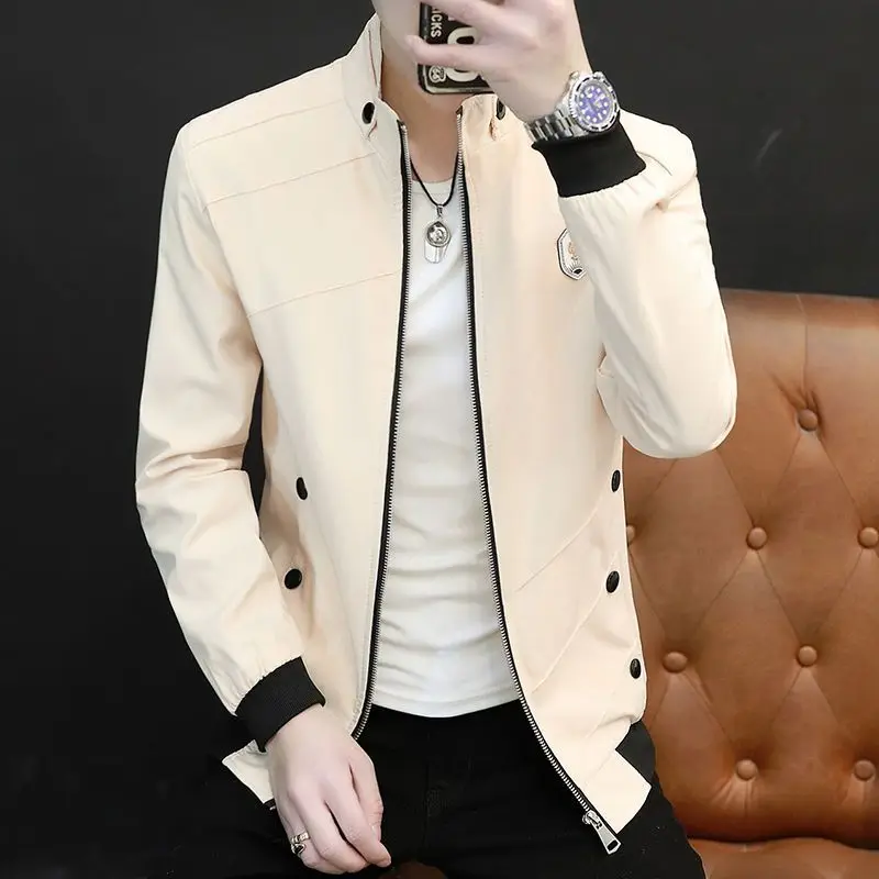 Fashion Stand Collar Zipper Spliced Button Casual Jackets Men\'s Clothing 2023 Autumn Winter Loose All-match Tops Korean Coats