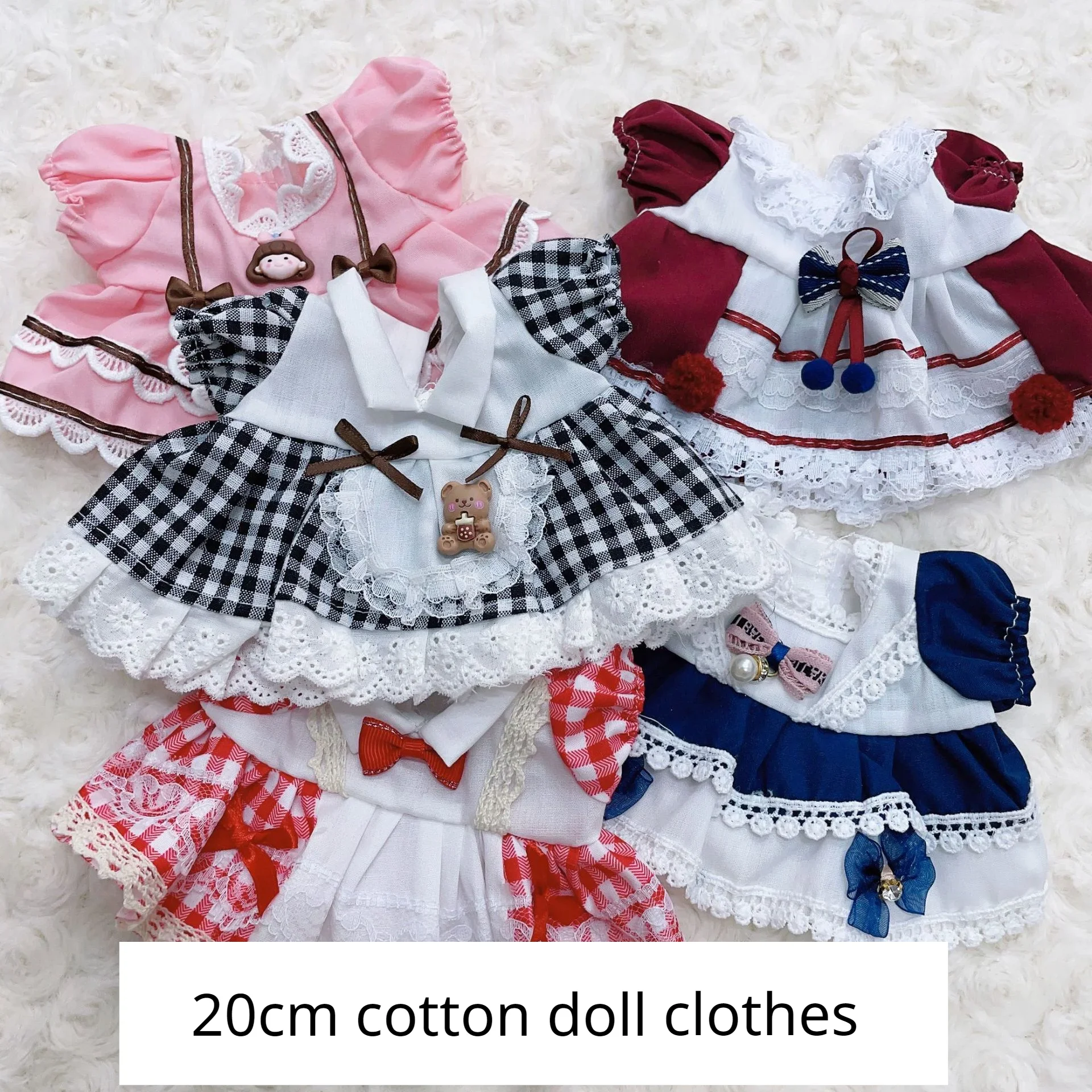 Conjunto de ropa de algodón para muñeca, falda de princesa para niña, accesorios de juguete para manualidades, 20cm