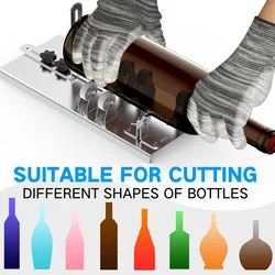 Glass Bottle Cutter Upgraded Bottle Cutting Tool Kit with Safety Gloves for Cutting Wine Beer Champagne Cutter for Round Bottle