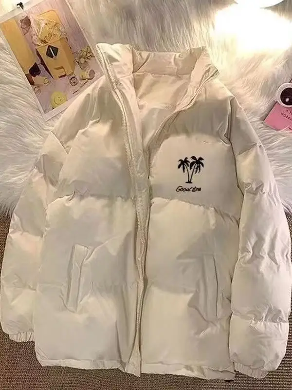 

Thiened Cotton Jaet Hong Kong Sle Loose Fit Winter Coat Men's Faionable Printed Stand Collar nut Tree Patterned W...