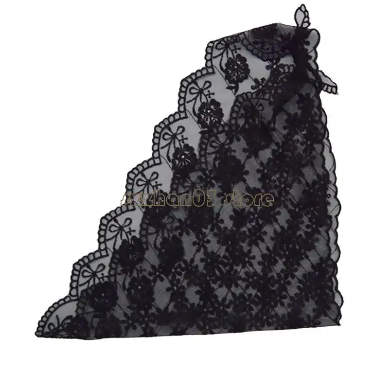 

367C Breathable Lace Flower Headscarf French Styles Vacation Headwrap for Hairstyles