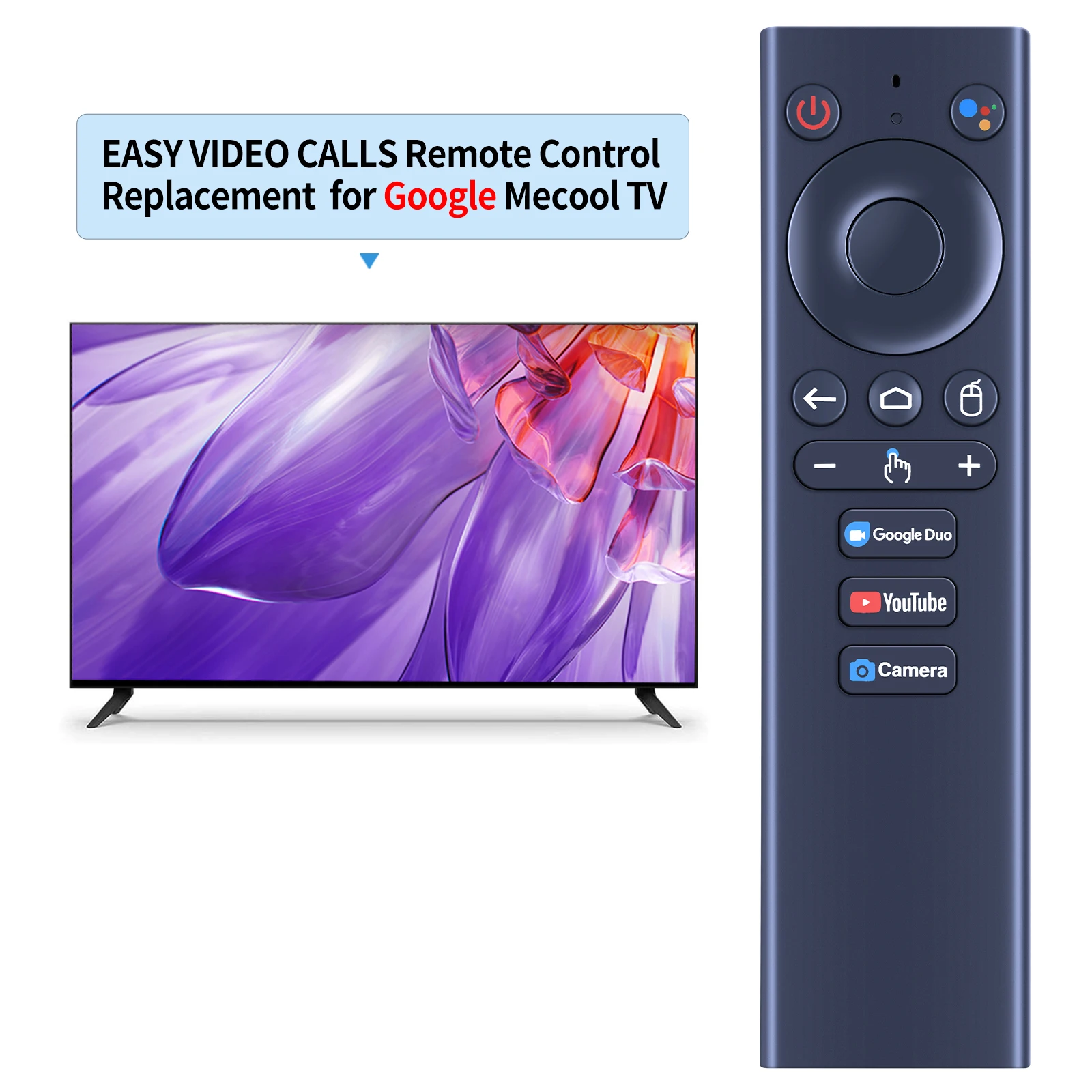 Remote control for Google Mecool TV. Easy Video Calls box