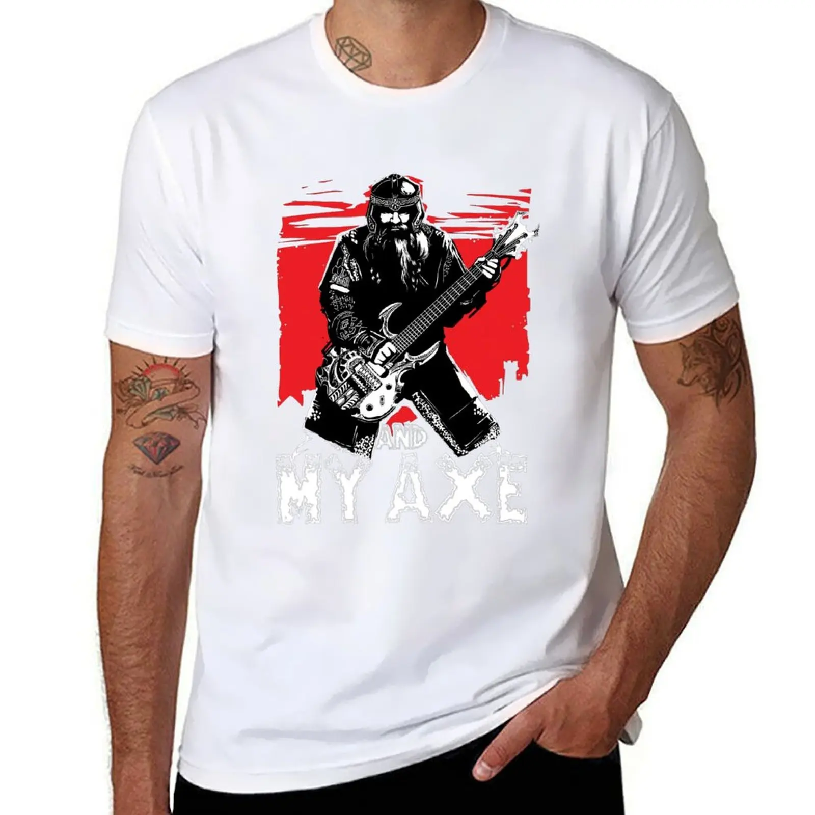 

Gimli and My Axe Heavy Metal T-Shirt man t shirts for men black cotton t-shirt plain for man package T-Shirt