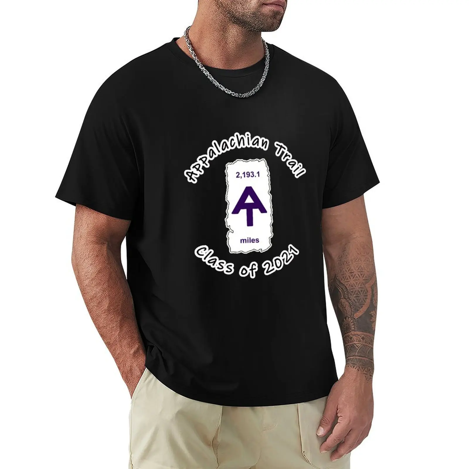 Appalachian Trail Class of 2021 mileage and AT logo T-Shirt Classic Crew Neck Cotton T-Shirt