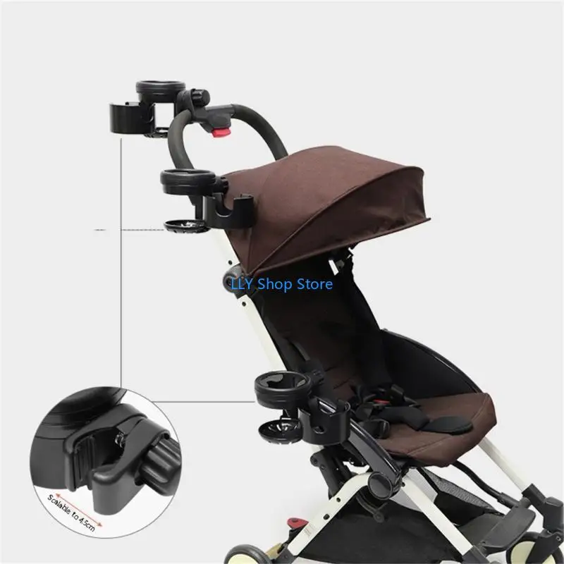 

T8UD Drink Holder for Pushchairs Cup Holder Pram Double Bottle Holder Coffee Holder