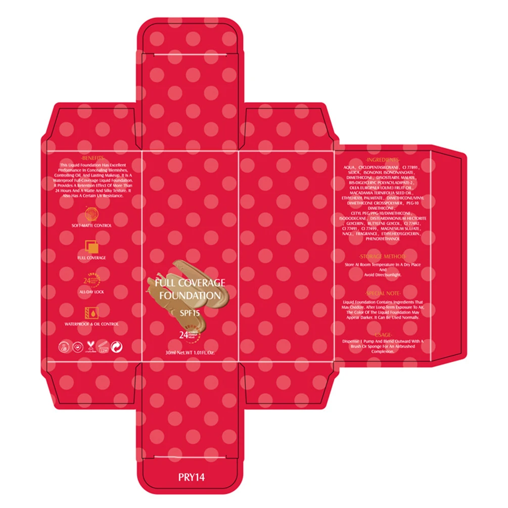 プライベートブランド リキッドファンデーション カスタムロゴ 30g 防水 フルカバー ハイコンシーラー 長持ち 保湿 フェイスメイク ヴィーガン