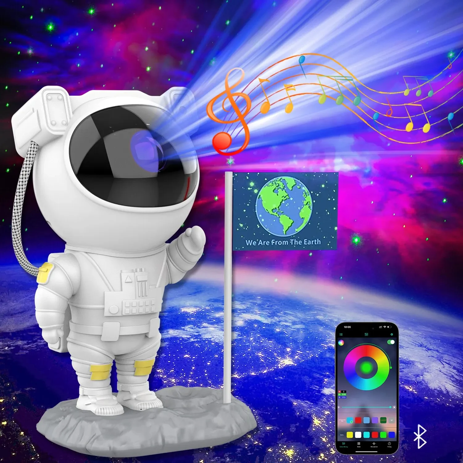 Bluetooth Speakers Astronaut Star Projector led Night Light Lamp Decoration Home Decorative Children Gifts with Remote Control