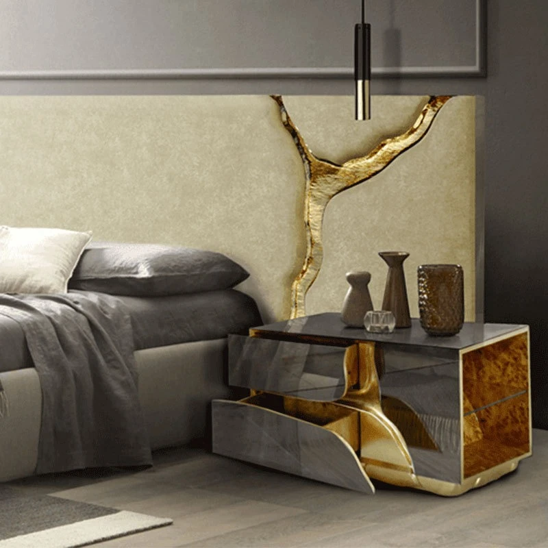 Light luxury villa bedroom bed