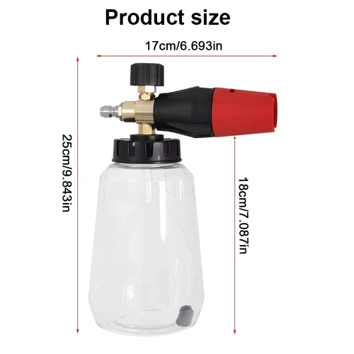 Imagen 2 del producto Cañón de espuma PA de alta presión, rociador de espuma ajustable, pistola de espuma para nieve, accesorios de lavado de coches, Kit de limpieza para lavadoras a presión