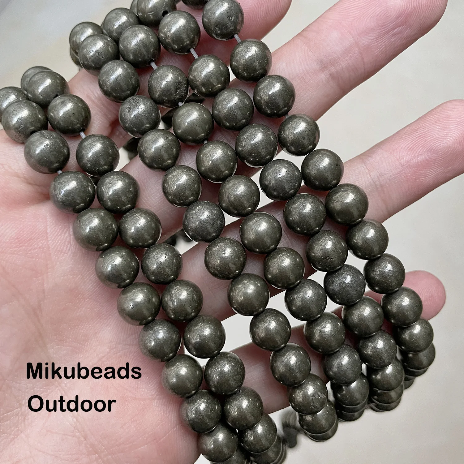 Wholesale Natural 6mm 8mm 10mm Pyrite Round Loose Beads For Jewelry Making DIY Bracelets Necklace Strand Gift