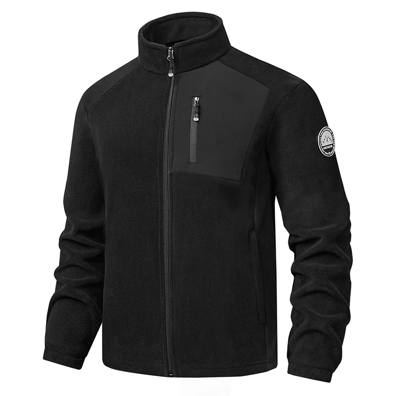 Men Double Sided Fleece Jacket Warm Embroidered Coat 2026 New Couple Outerwear Spring Autumn Winter 5XL
