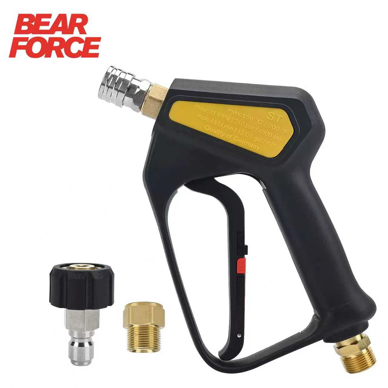 

BEAR FORCE Replacement Pressure Washer Low Trigger Force Swivel Gun with M22 Inlet-14mm Up to 4500PSI - with 3/8" Quick Connect