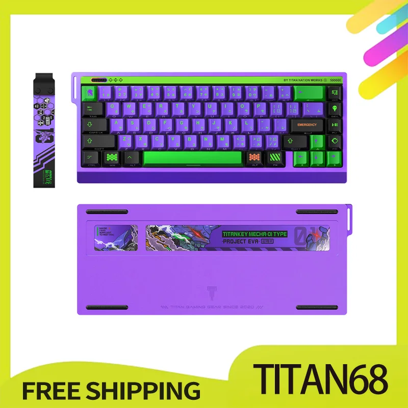 Titan68 Gaming Keyboard Original Cnc Aluminum Customized Gateron Jade Pro Magnetic Switch 0.01rt Mt 8k Polling Rate Rgb Keyboard