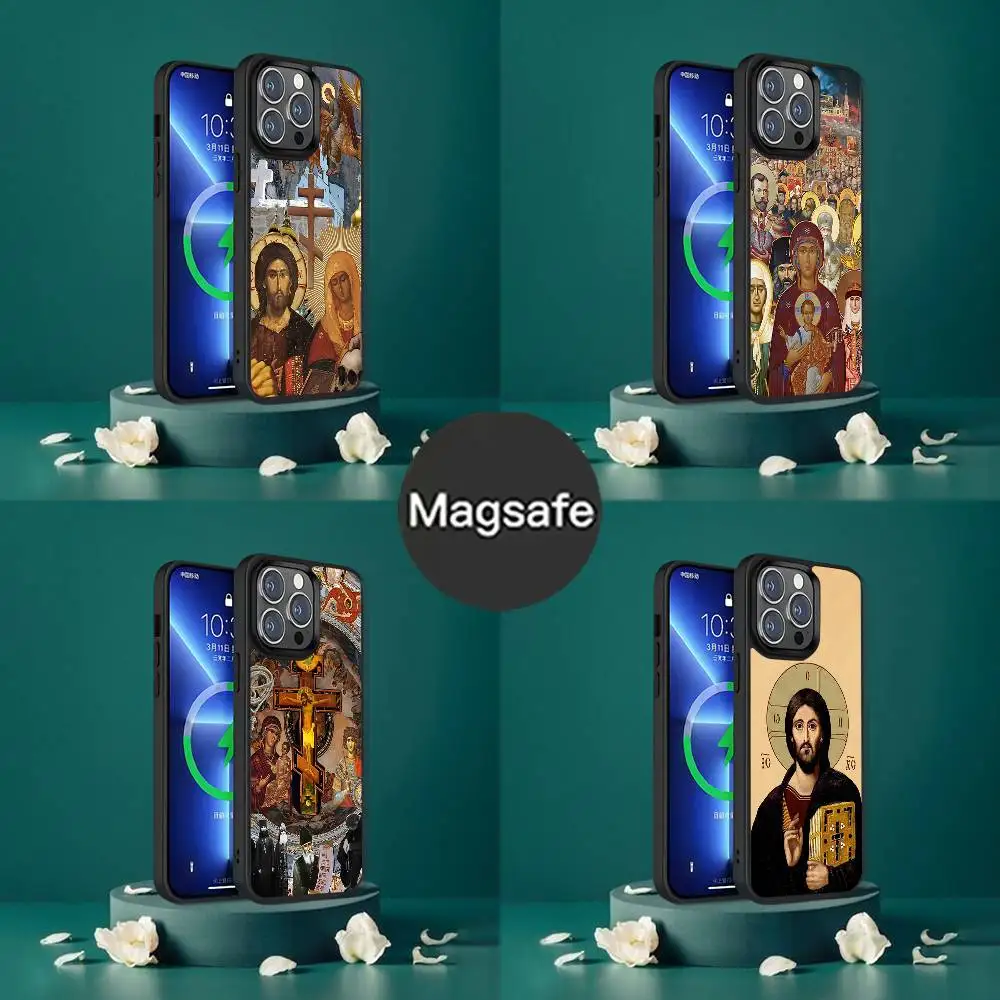 

Orthodox Cross Icon Church Phone Case For iPhone 17,16,15,14,13,12,11,Pro,Max,Plus,Mini,SE4,E Magnetic Magsafe Wireless Charging